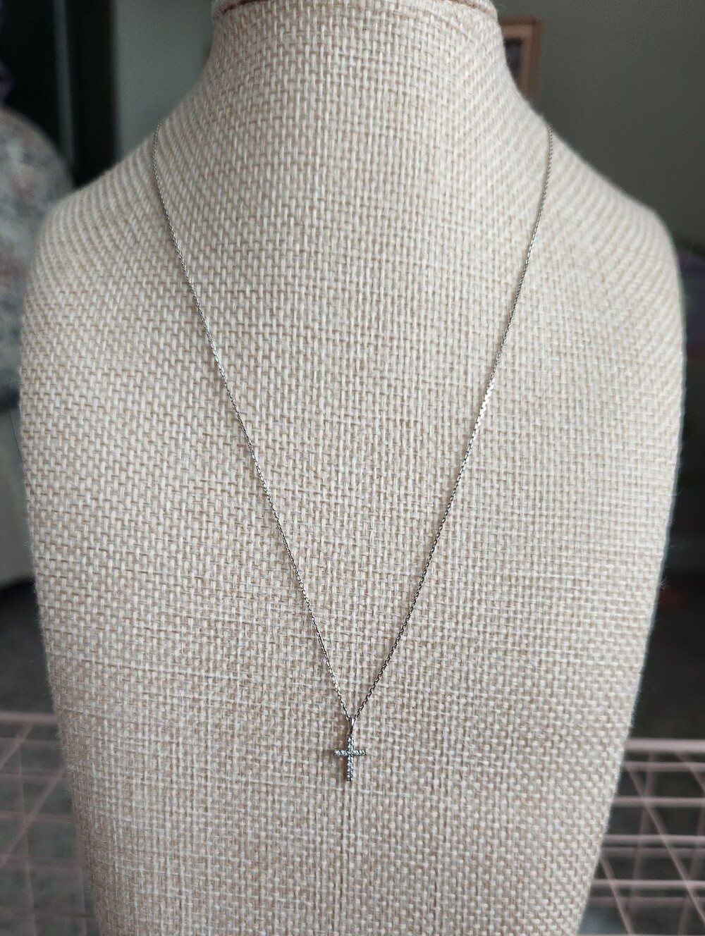 Kendra Scott Diamond 14k Silver Cross Pendant Necklace